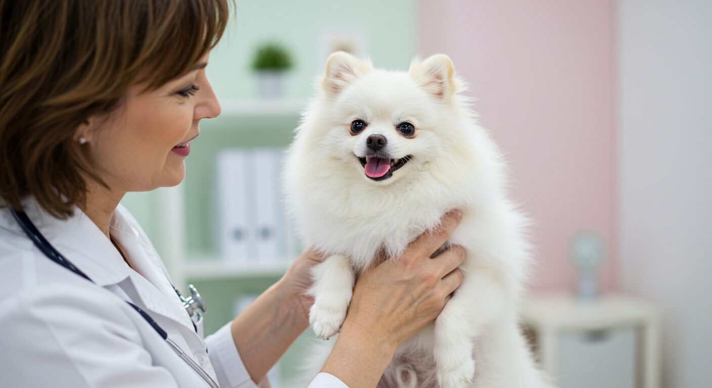 犬と獣医の画像