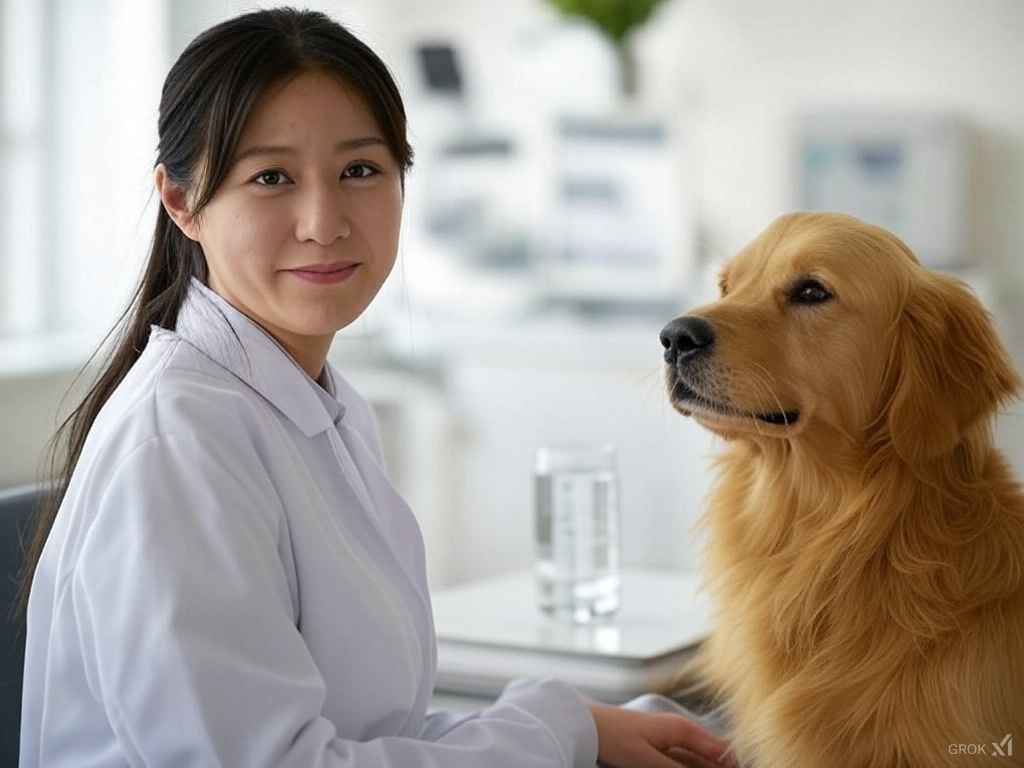 獣医師と犬の写真